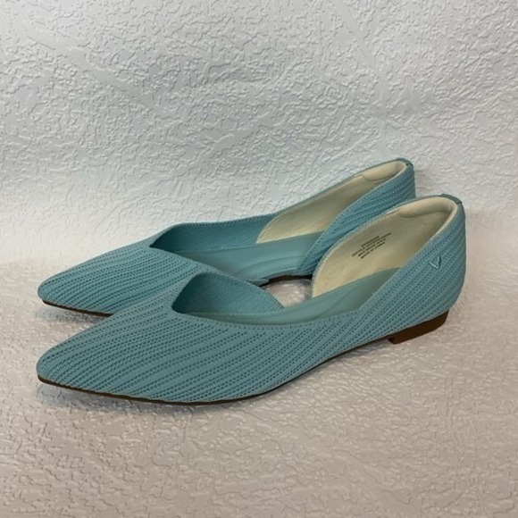 Vivaia Shoes - NWOT Vivaia Melia Pointed-Toe Knit‎ D'Orsay Comfortable Blue Flats Women 9 China